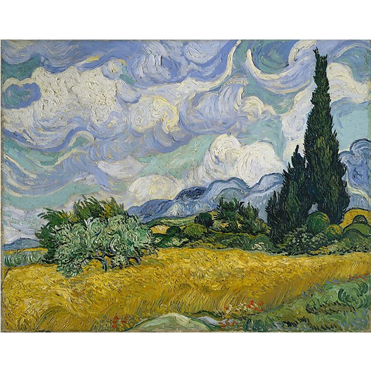 Sparkly Selections Wheat Field with Cypresses by Vincent Van Gogh Diamond Painting Kit, Square Diamonds